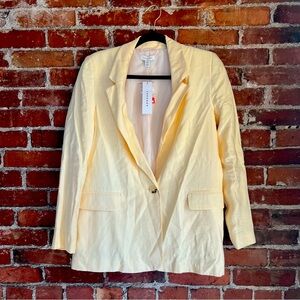 Topshop Yellow Linen Blazer NWT